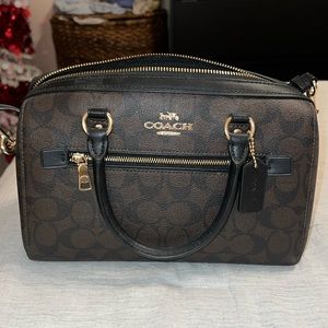 Adopted brown Coach cross body bag with long strap!